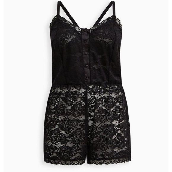 torrid Pants - Torrid Simply Lace Romper Black Size 2